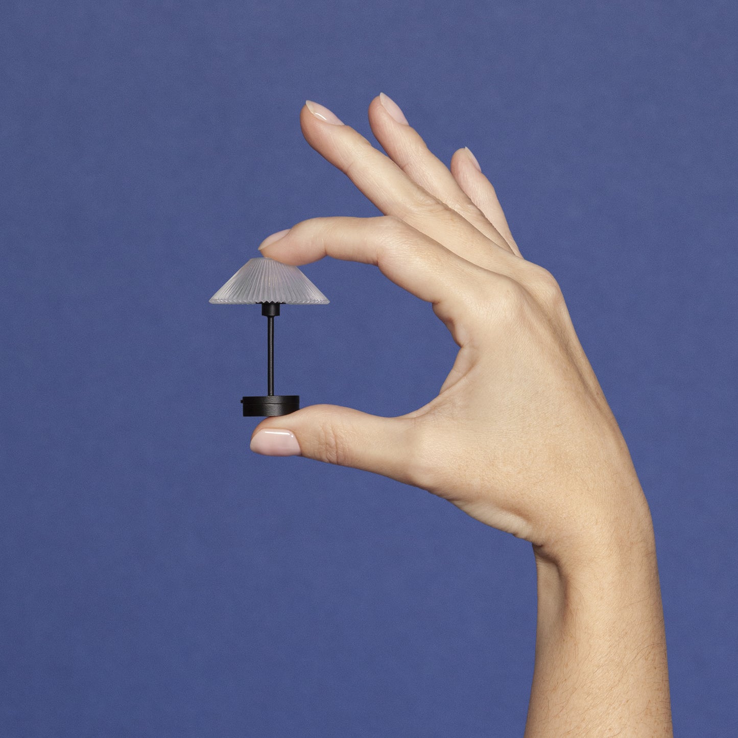 1/12 Scale Miniature Black Pleated Table Lamp