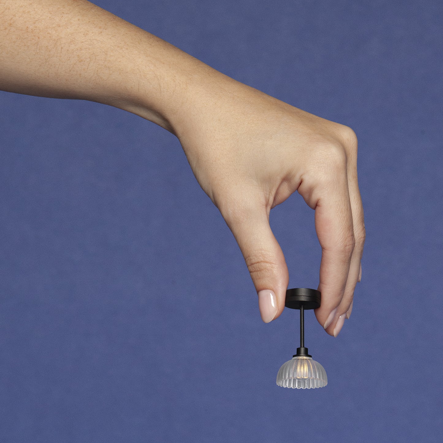1/12 Scale Miniature Black Scallop Ceiling Lamp
