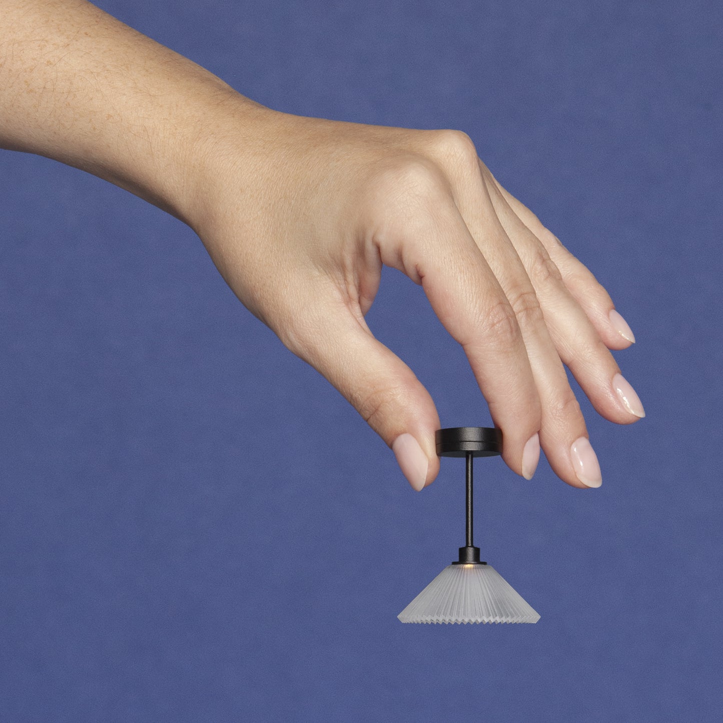 1/12 Scale Miniature Black Pleated Ceiling Lamp