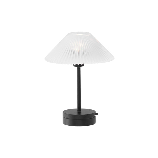 1/12 Scale Miniature Black Pleated Table Lamp