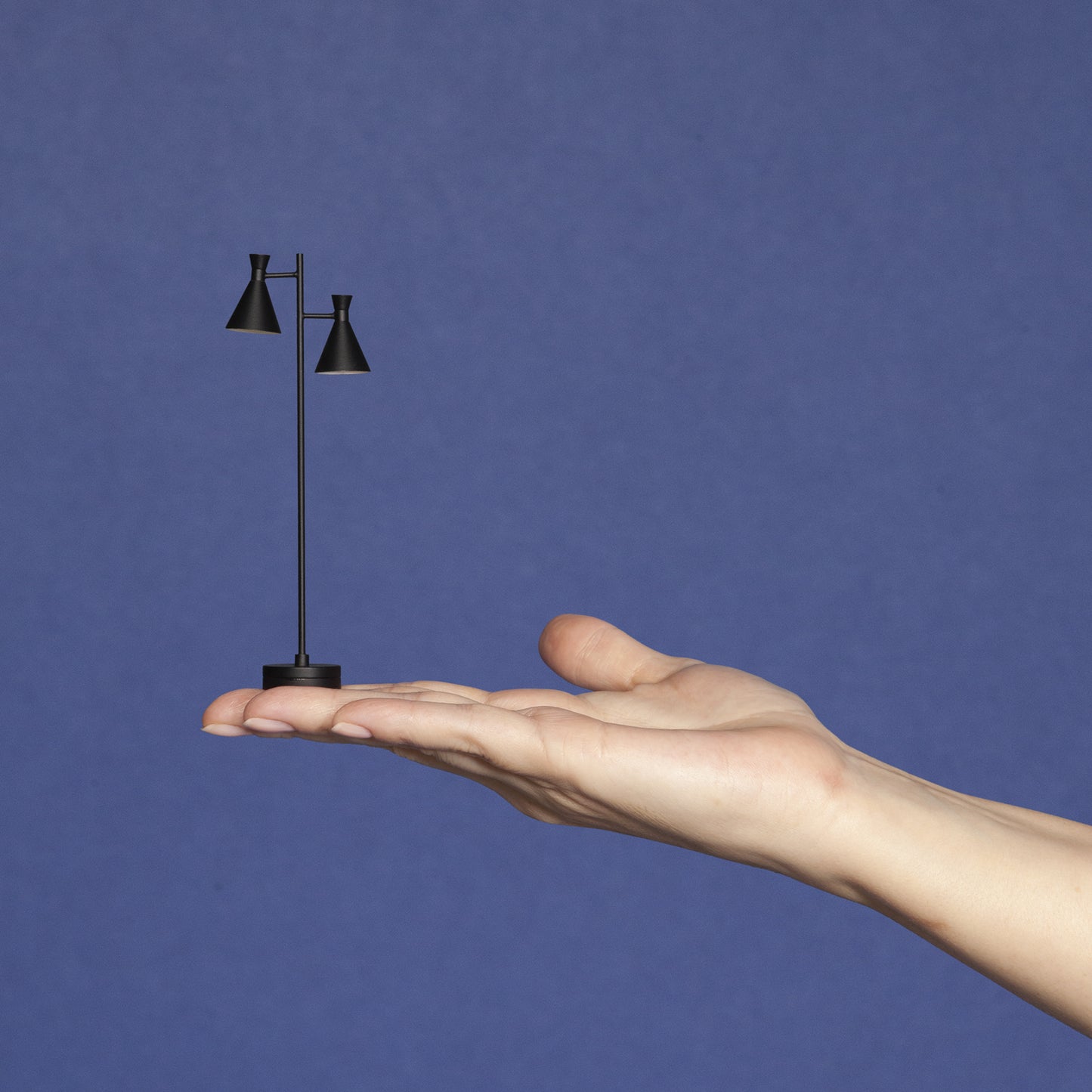 1/12 Scale Miniature Black Two Shade Floor Lamp