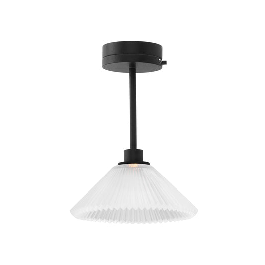 1/12 Scale Miniature Black Pleated Ceiling Lamp