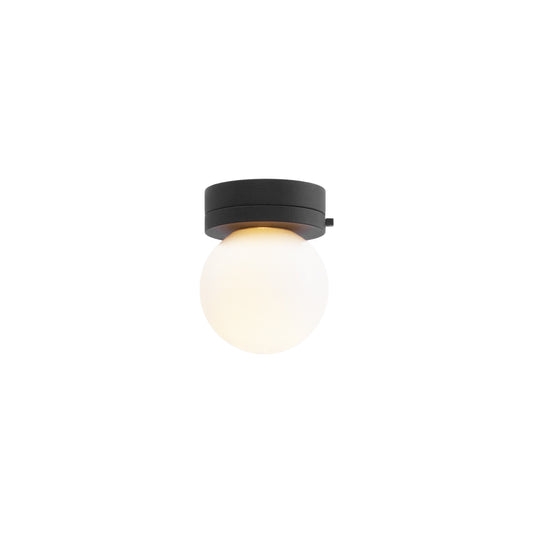 1/12 Scale Miniature Black Short Globe Ceiling Lamp
