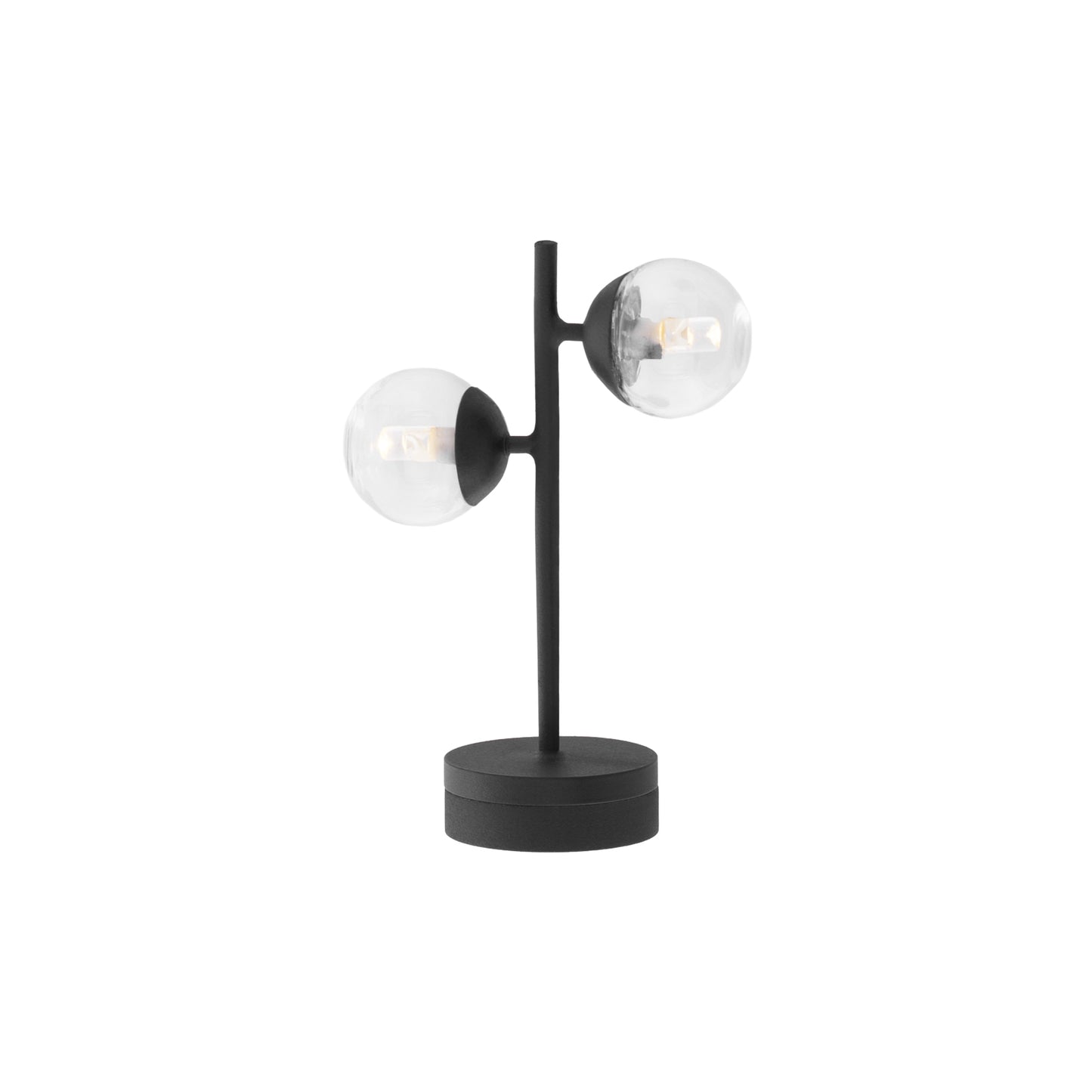 1/12 Scale Miniature Black Two Bulb Ceiling & Table Lamp