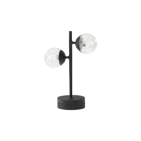 1/12 Scale Miniature Black Two Bulb Ceiling & Table Lamp