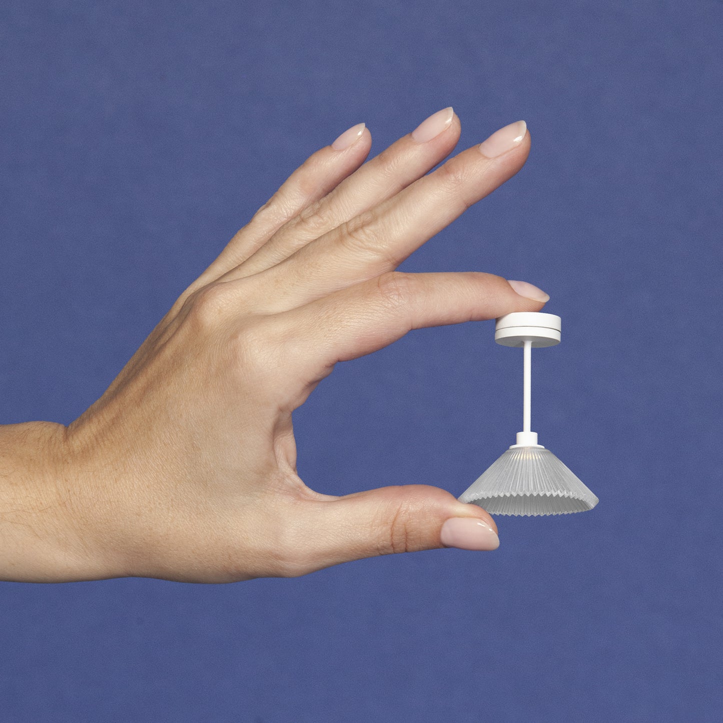 1/12 Scale Miniature White Pleated Ceiling Lamp