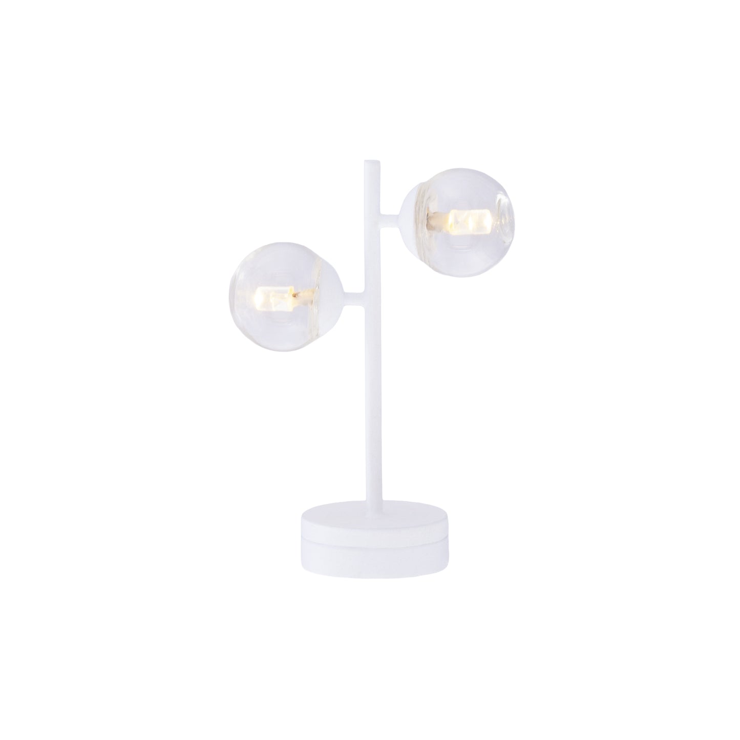 1/12 Scale Miniature White Two Bulb Ceiling & Table Lamp