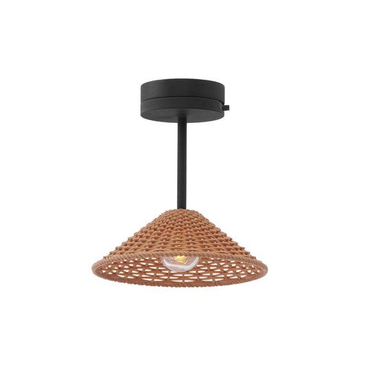 SMALL FIXTURES x BEXIE BUSH 1/12 Scale Miniature Black Wicker Ceiling Lamp