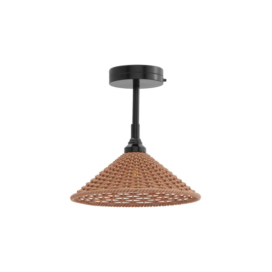 SMALL FIXTURES x BEXIE BUSH 1/6 Scale Miniature Black Wicker Ceiling Lamp